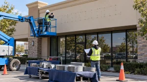 Commercial Sign Removal and Facade Restoration in Stockton