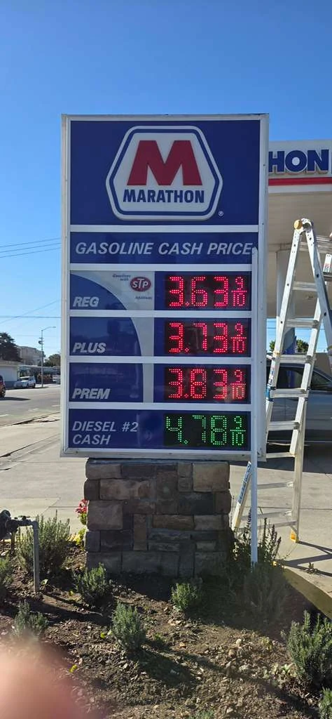 Gas price sign and pylon project completed by AA Sign Image