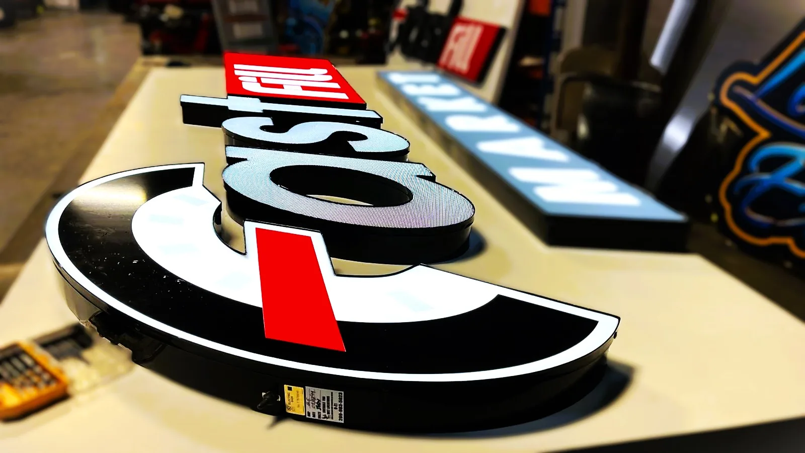 Custom sign installation project for a commercial property