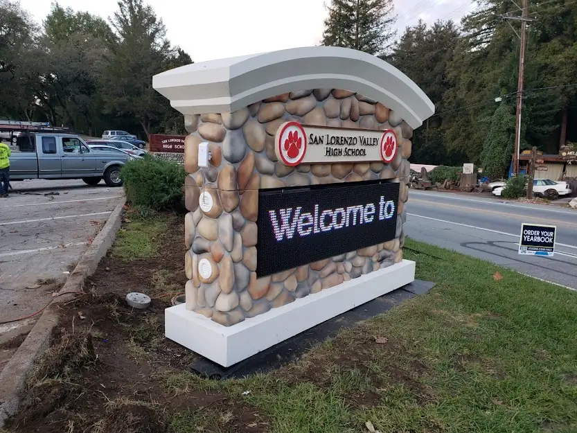 School monument sign project completed in California