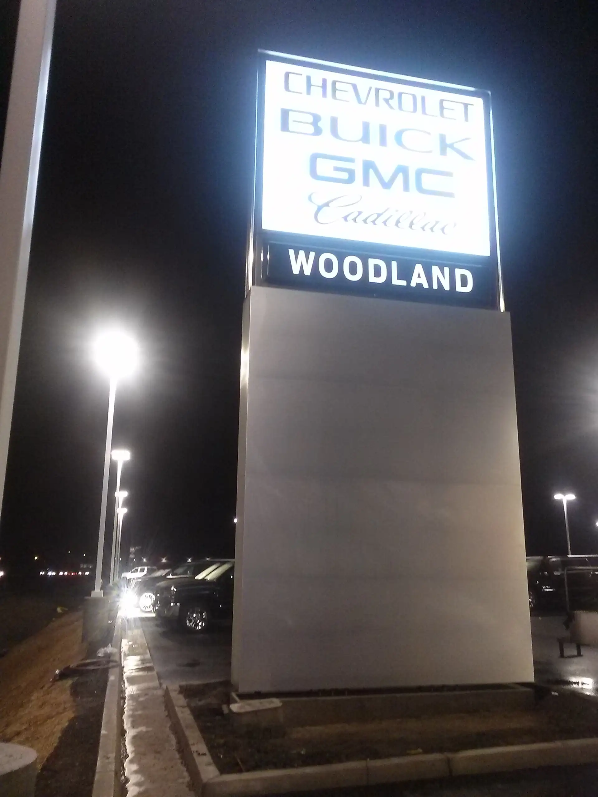 Tall pylon sign structure installed for a commercial site