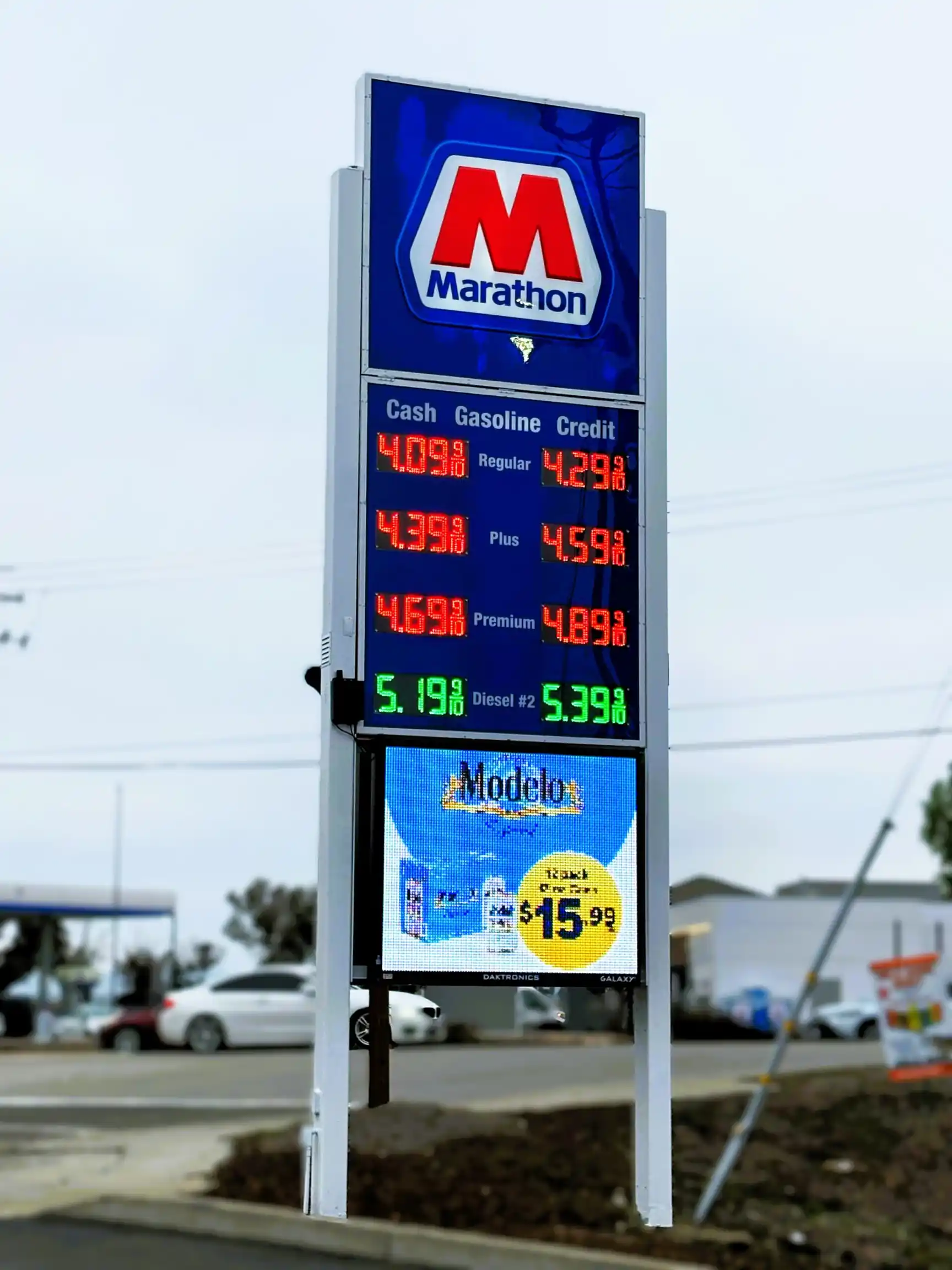 LED fuel price sign installation
